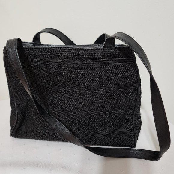 Like New, Vintage Black Fabric Shoulder Purse Bag - Picture 2 of 7